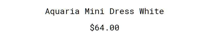 Reeva Mini Dress Black $60.00 